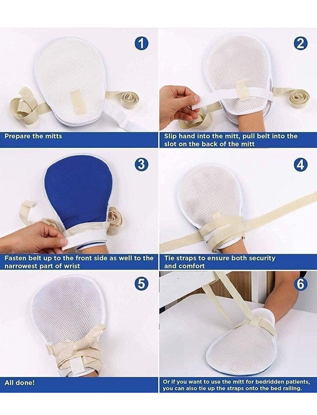 Restraints Glove Reusable Breathable for Elderly Adults Finger Restraining