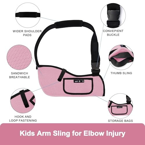 Kids Arm Sling Shoulder Immobilizer for Arm,Wrist,Elbow Injury XX-Small Pink