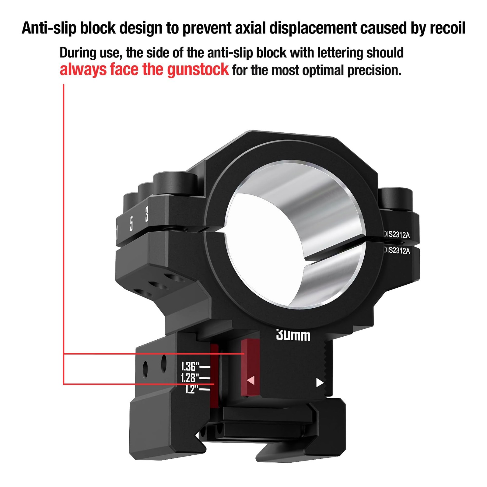 Adjustable Height Scope Rings – 25.4mm & 30mm Tube, 6-Level Height Adjustable…