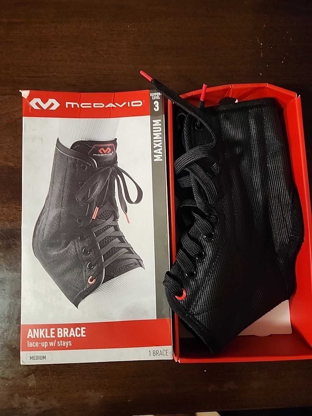 McDavid Lightweight Ankle Brace Lace Up With Stays Maximum Support Level 3 Large