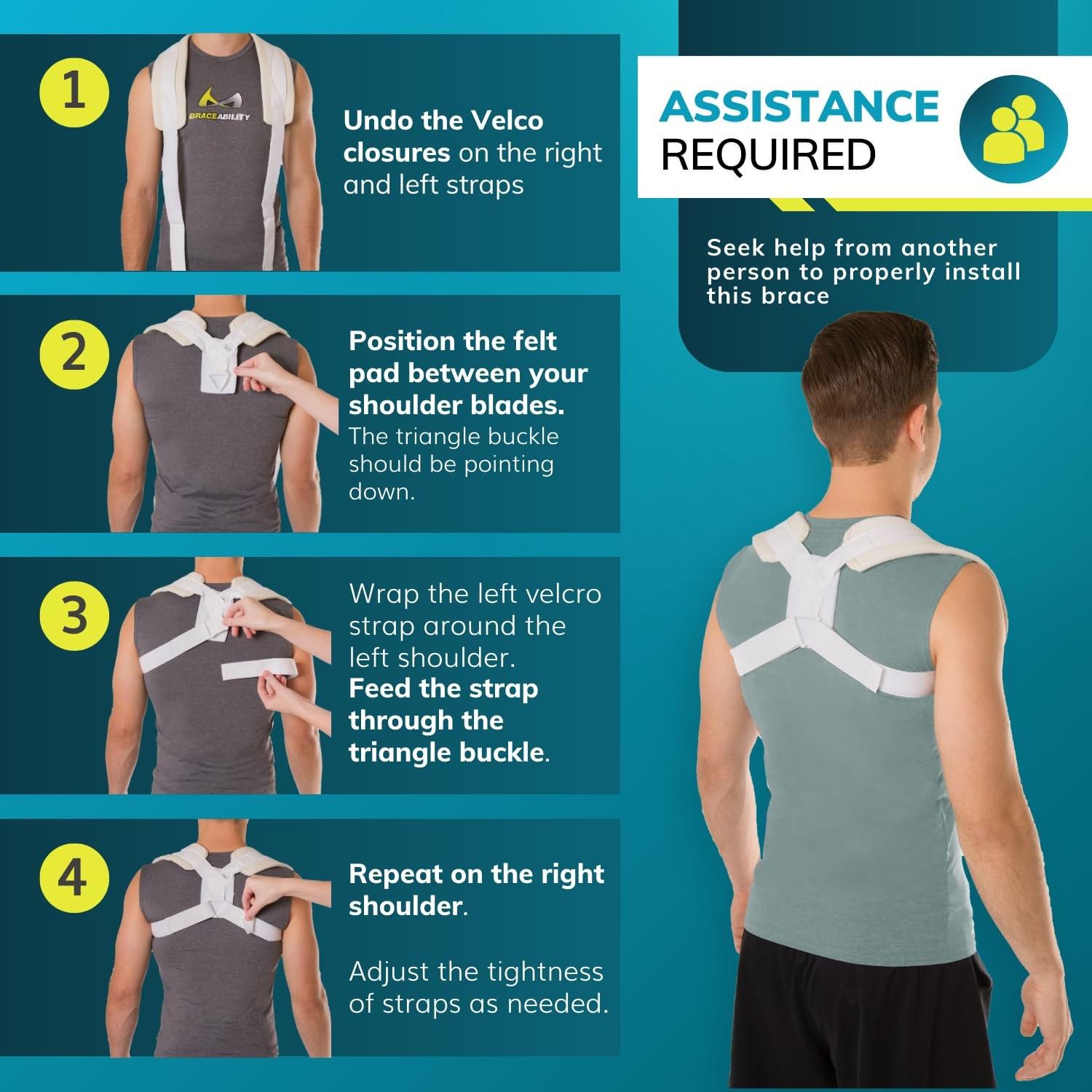 Clavicle Support Brace – Figure 8 Upper Back Brace Posture Corrector for Wome…