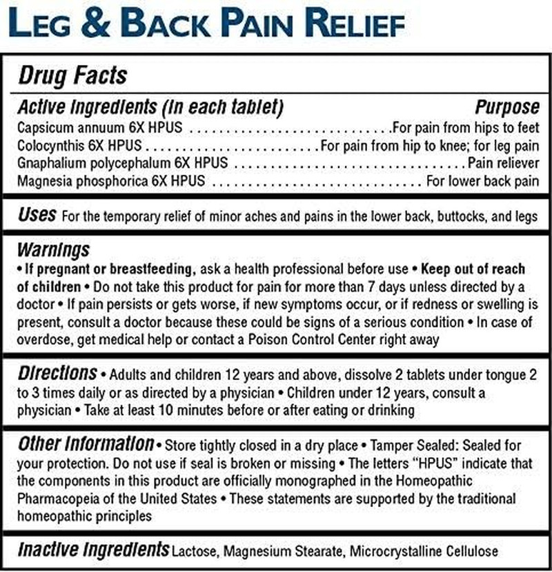 Leg & Back , Fast-Acting , Naturally Soothe Burning, Tingling and Stabbing Pains