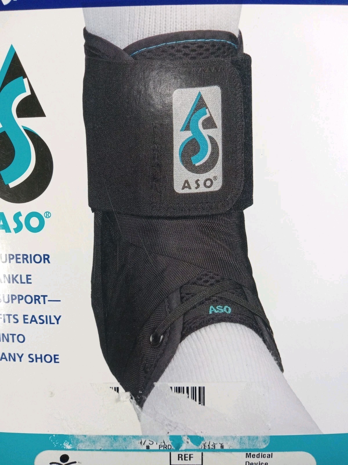 Med Spec ASO Ankle Stabilizer Brace With Stays Black Size Large LG 264035 NIB