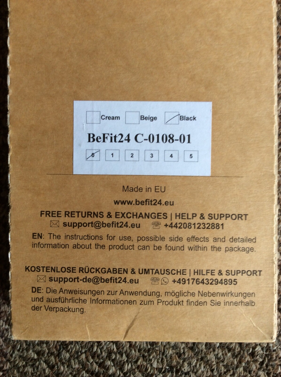 BeFit Posture Corrector Brace Befit24 C-0108-01 Black Brand New Size 0 (23-27”)