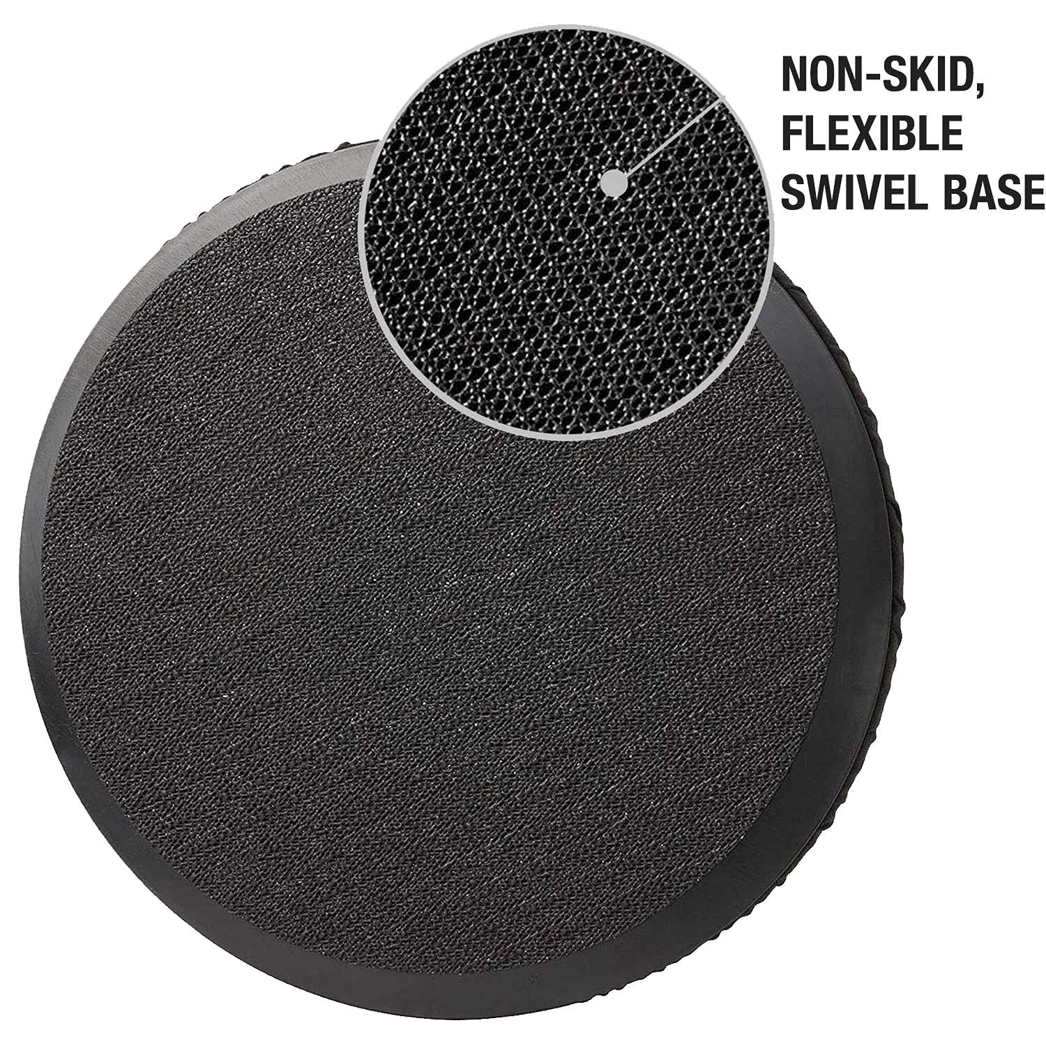 HealthSmart 360 Degree Swivel Seat Cushion, Chair 15 Diameter, Black Leather