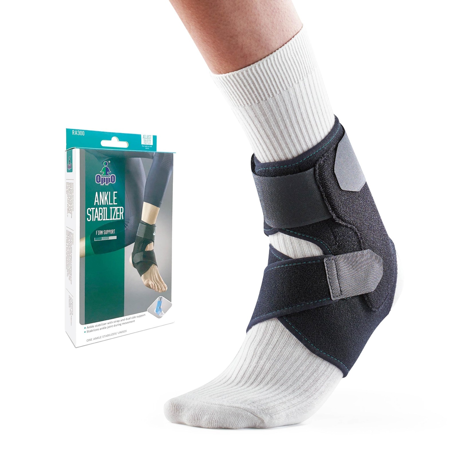 OPPO RA300 Adjustable Ankle Stabilizer Brace with X-Straps – Open-Heel Sup