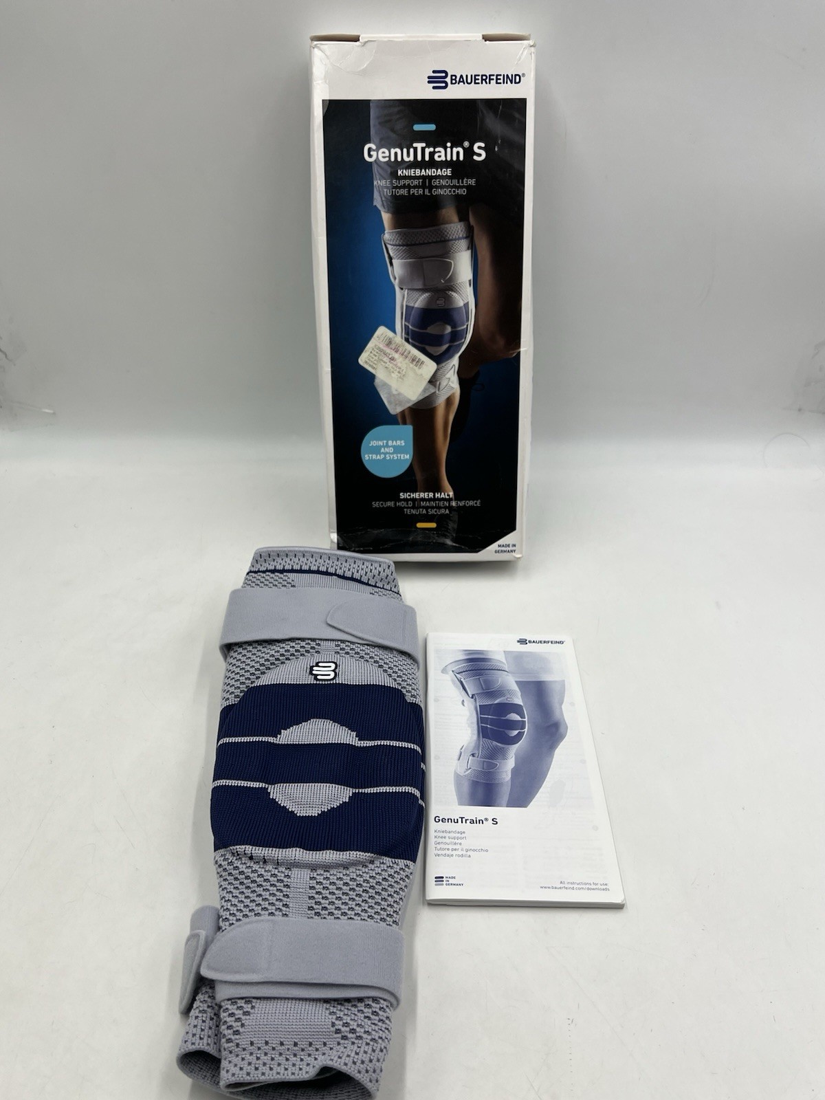 Bauerfeind GenuTrain S Size 5 Left Knee Joint Brace Patella Support Sleeve ACL
