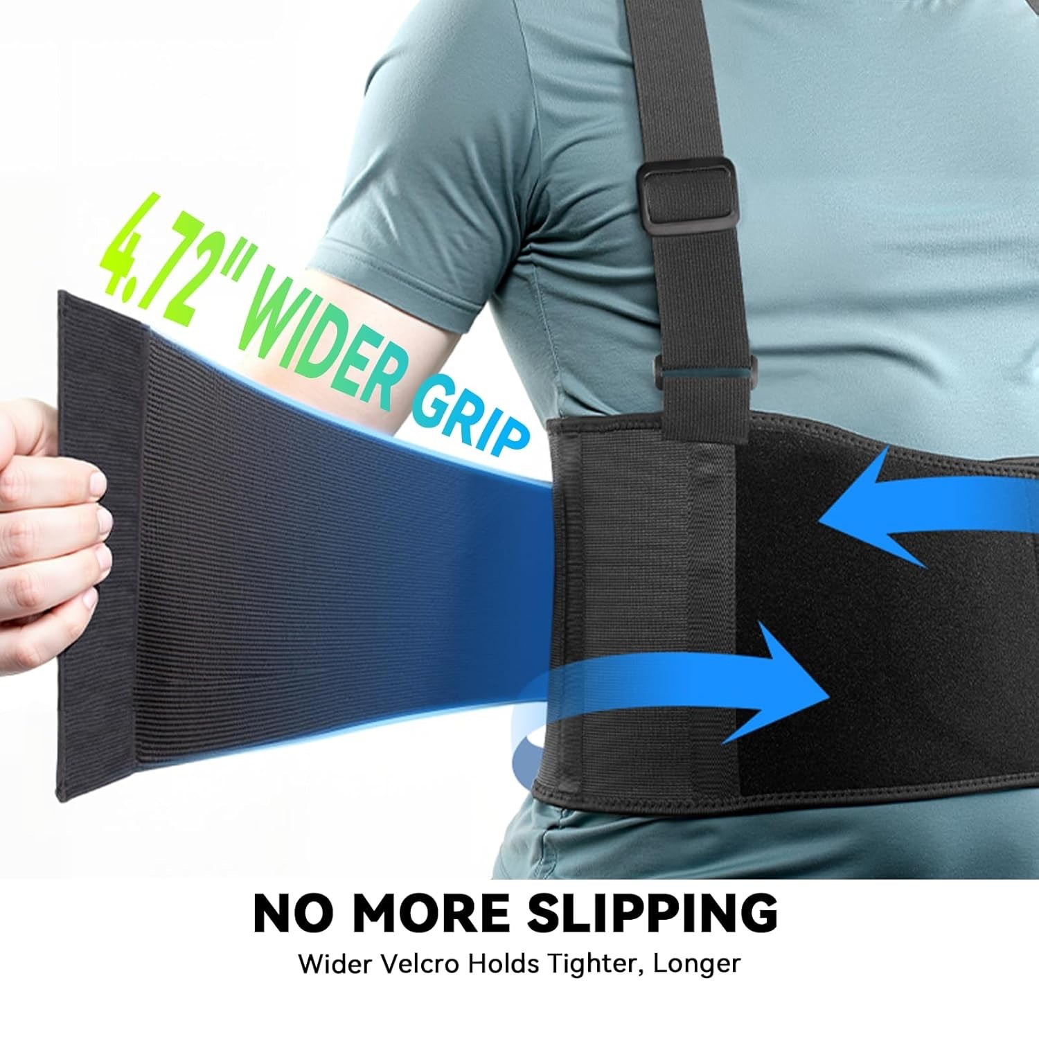 Adjustable Stabilizing Lumbar Lower Back Brace Support – Medium, Black