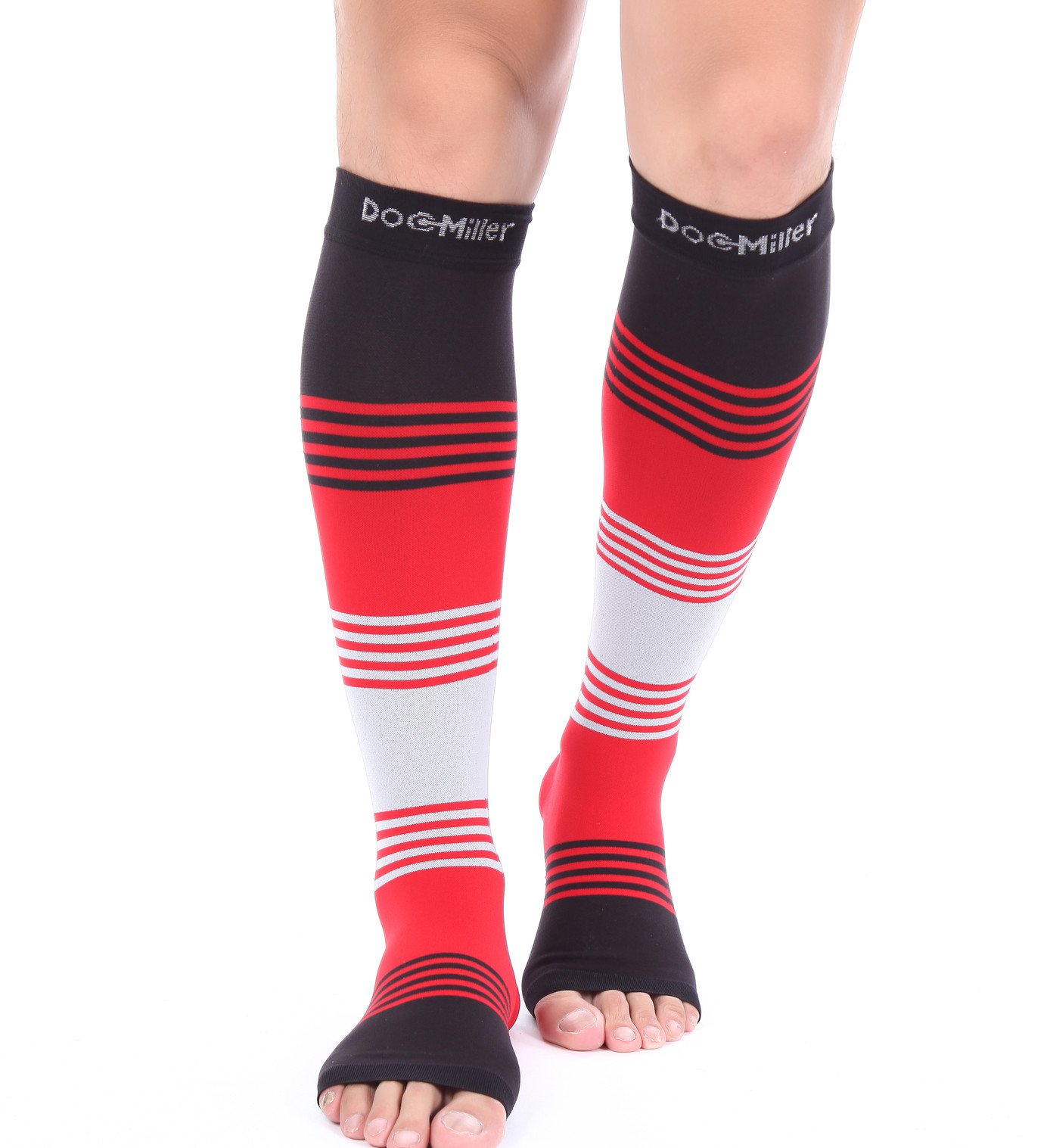 Doc Miller Open Toe Socks Compression Stockings 20-30mmHG Relieve Varicose Pain