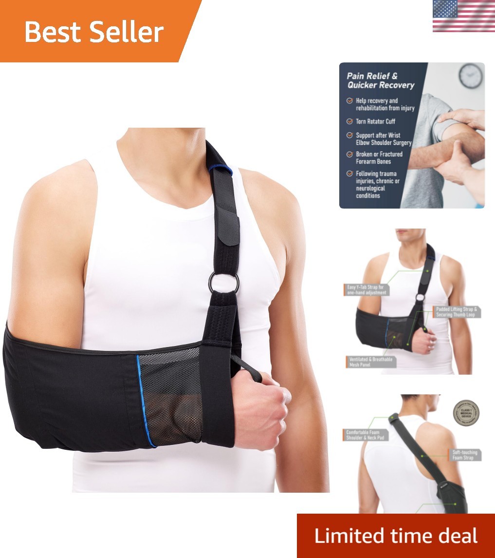 Arm Sling – Lightweight & Breathable Medical Sling with Adjustable Shoulder S…