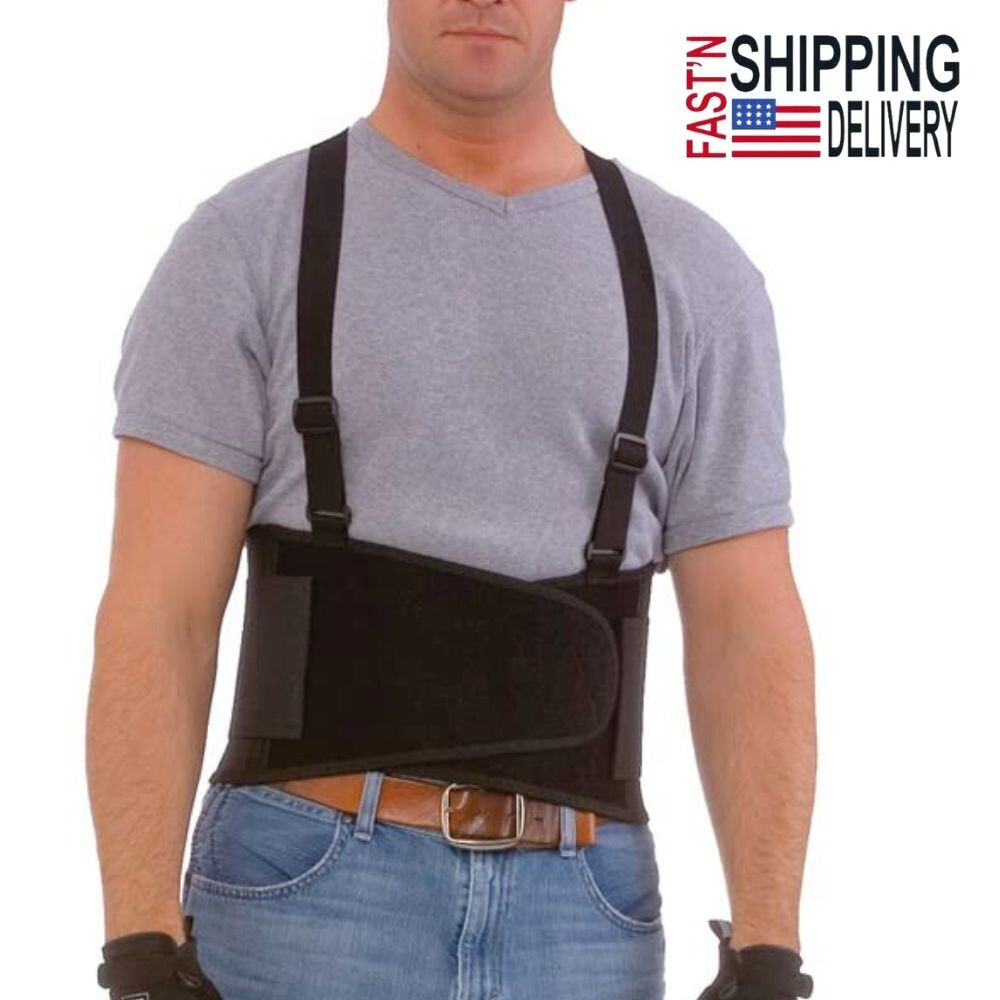 Industrial Back Pain Relief Support Belt Lower Lumbar Work Brace Suspender Unise