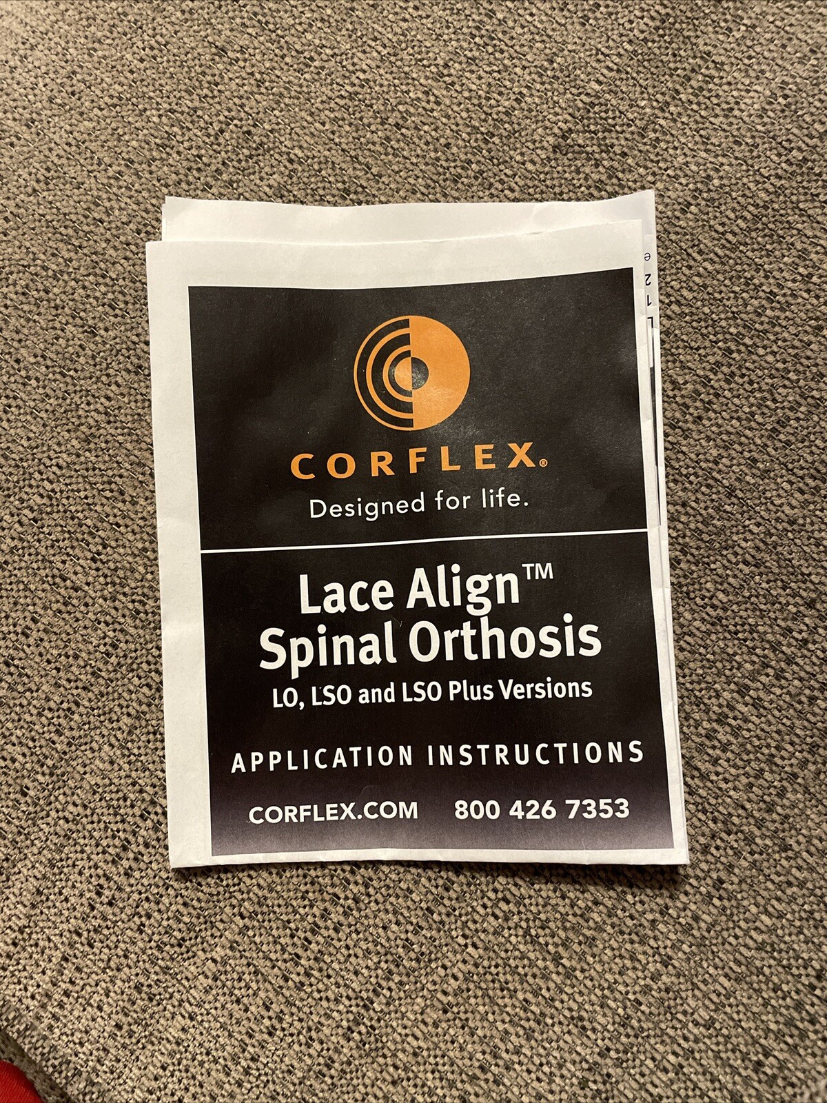 Coreflex Lace Align Spinal Orthosis LSO Plus Size Small/Medium