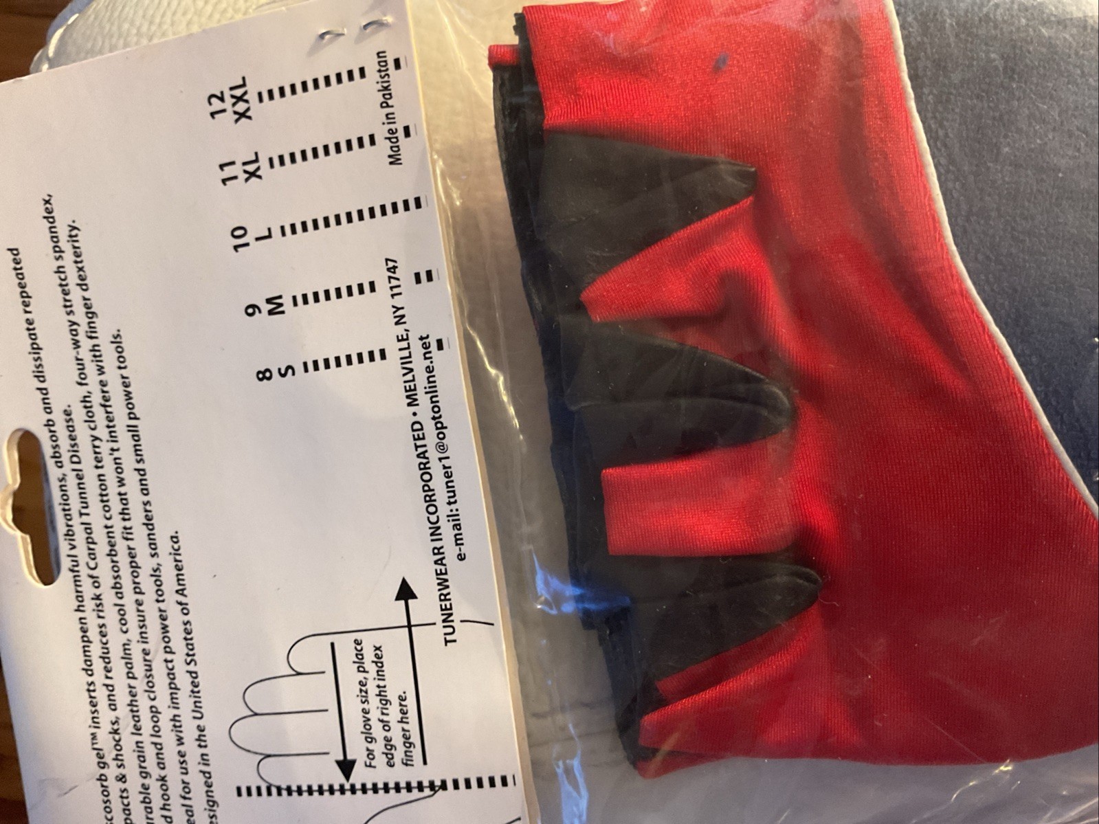 NEW Terry Back Fingerless Anti-Vibration GEL GLOVES Sz XL Leather/AV Gel in Palm