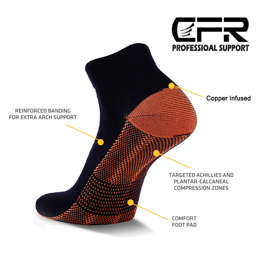 Copper Plantar Fasciitis Compression Socks Foot Support Night Splint Support GYM