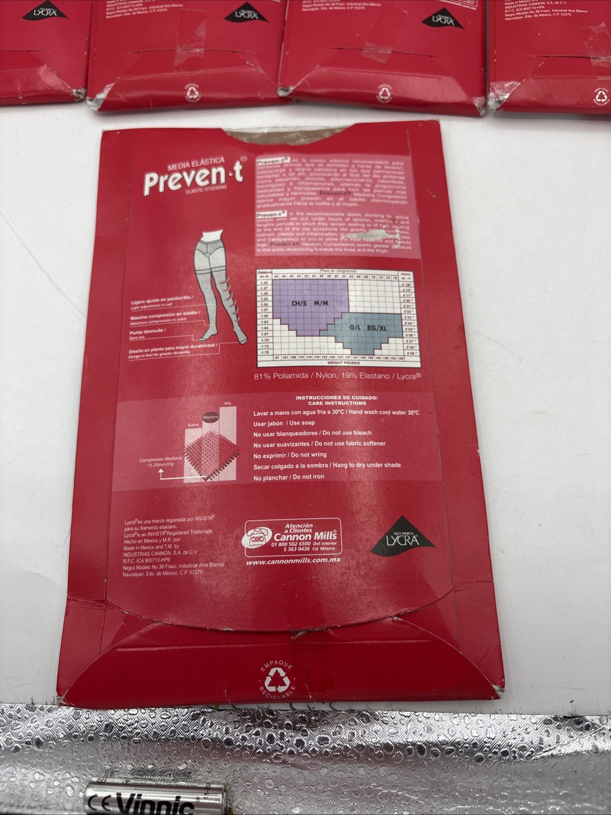 5 Lot Preven-t Elastic 4 Knee High And 1 Stocking Medium Compression Natural