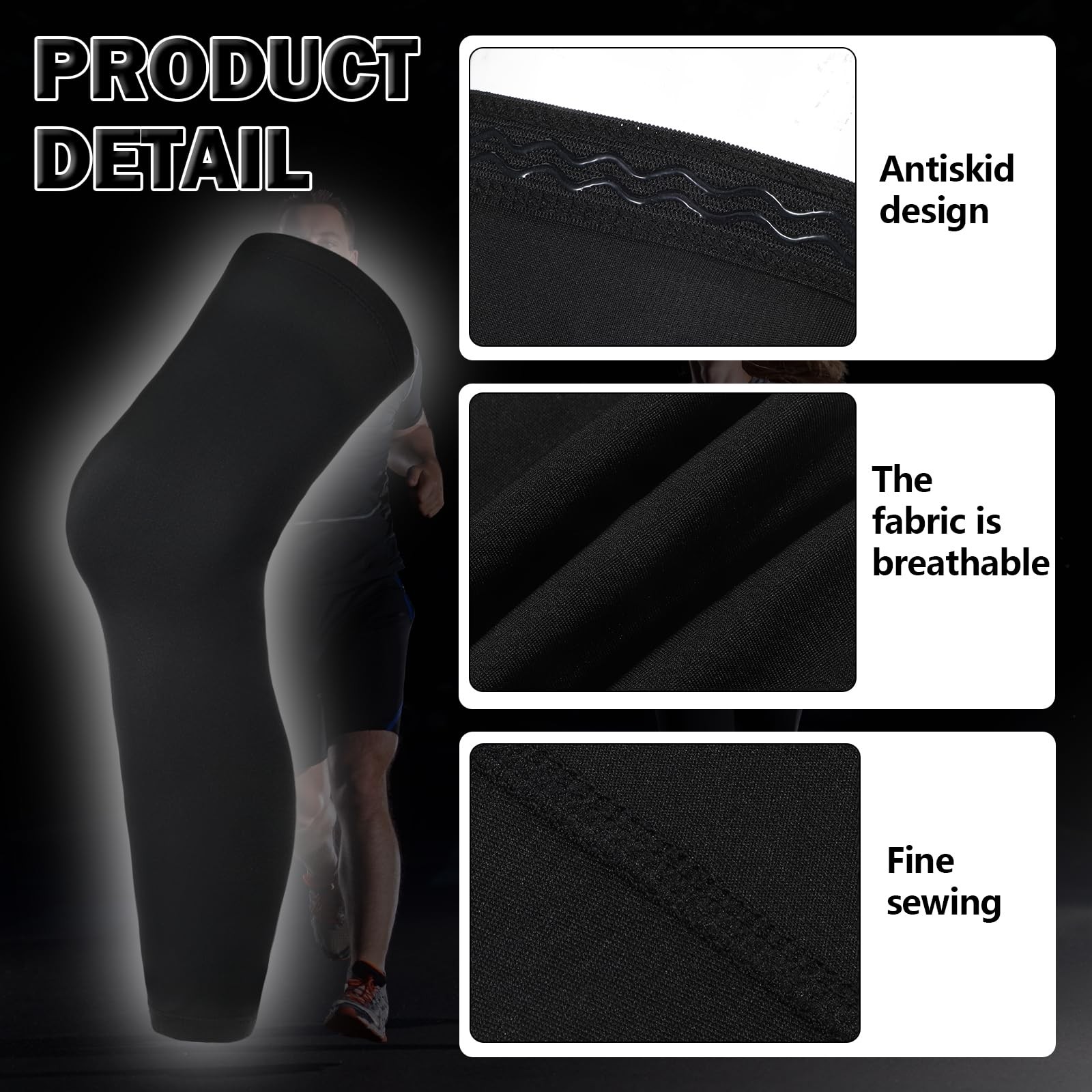 Compression Leg Sleeve Basketball Full Length Sports Knee Brace Men Women