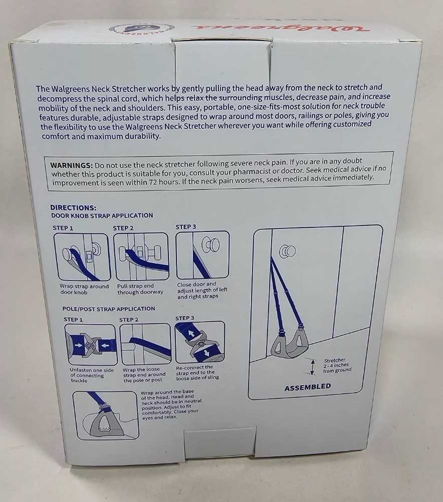 Walgreens Neck Stretcher Portable Reusable Adjustable Strap NEW w/ Carry Bag