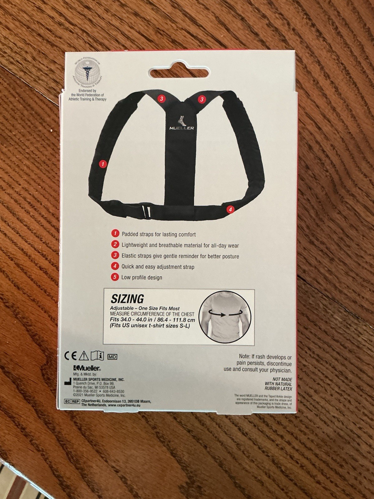 Mueller Adjustable Posture Corrector One Size Fits Most – New