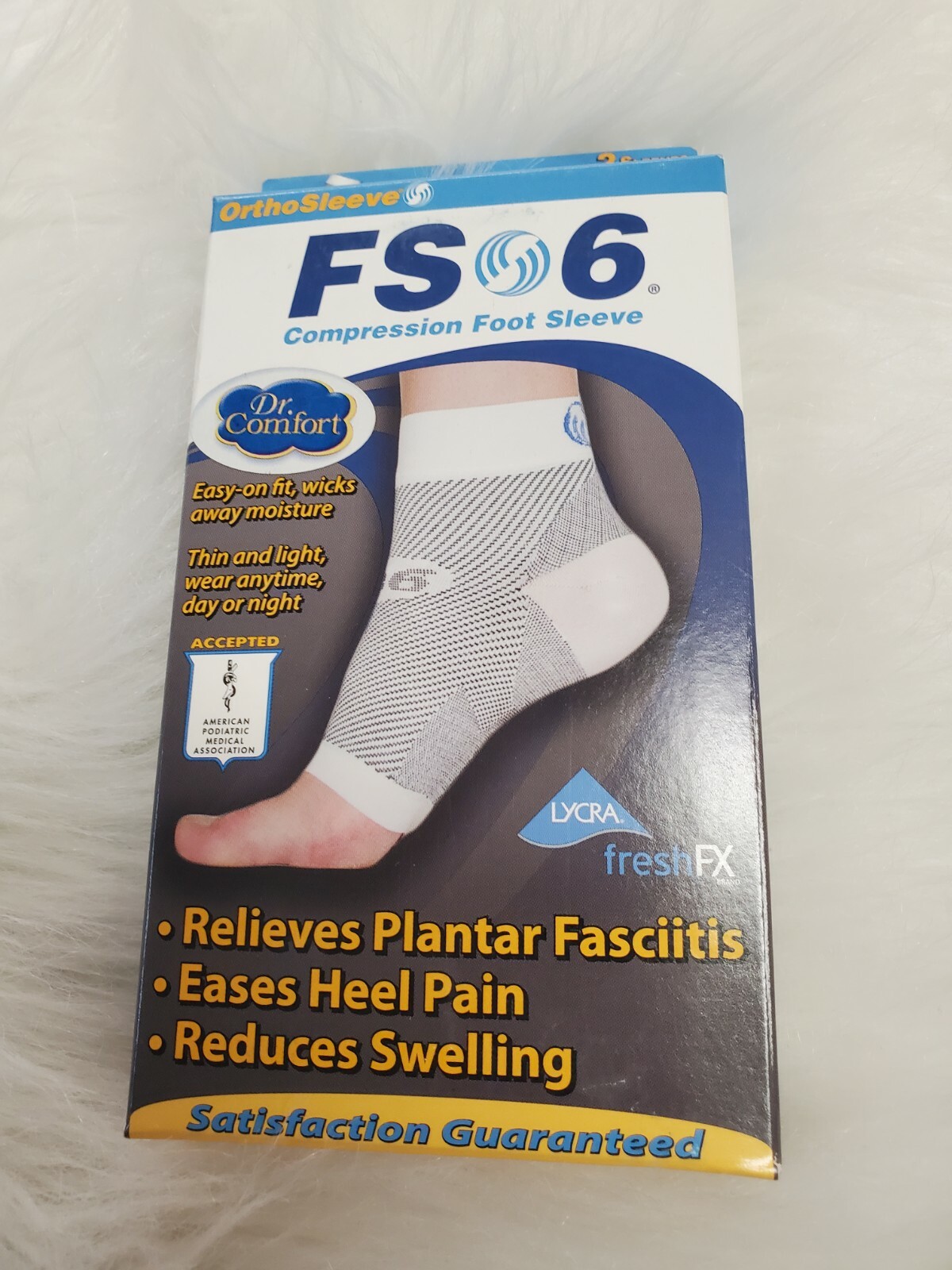 OrthoSleeve FS6 Compression Foot Sleeves Small White