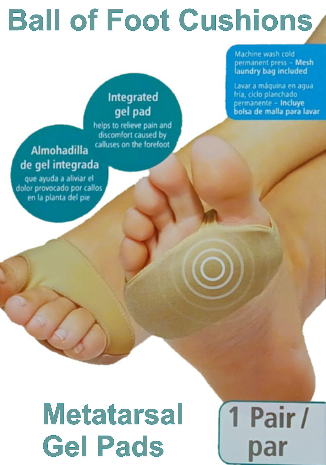 Metatarsal Gel Pads Women Men Gel Ball of Foot Cushions Pain Relief Laundry Bag