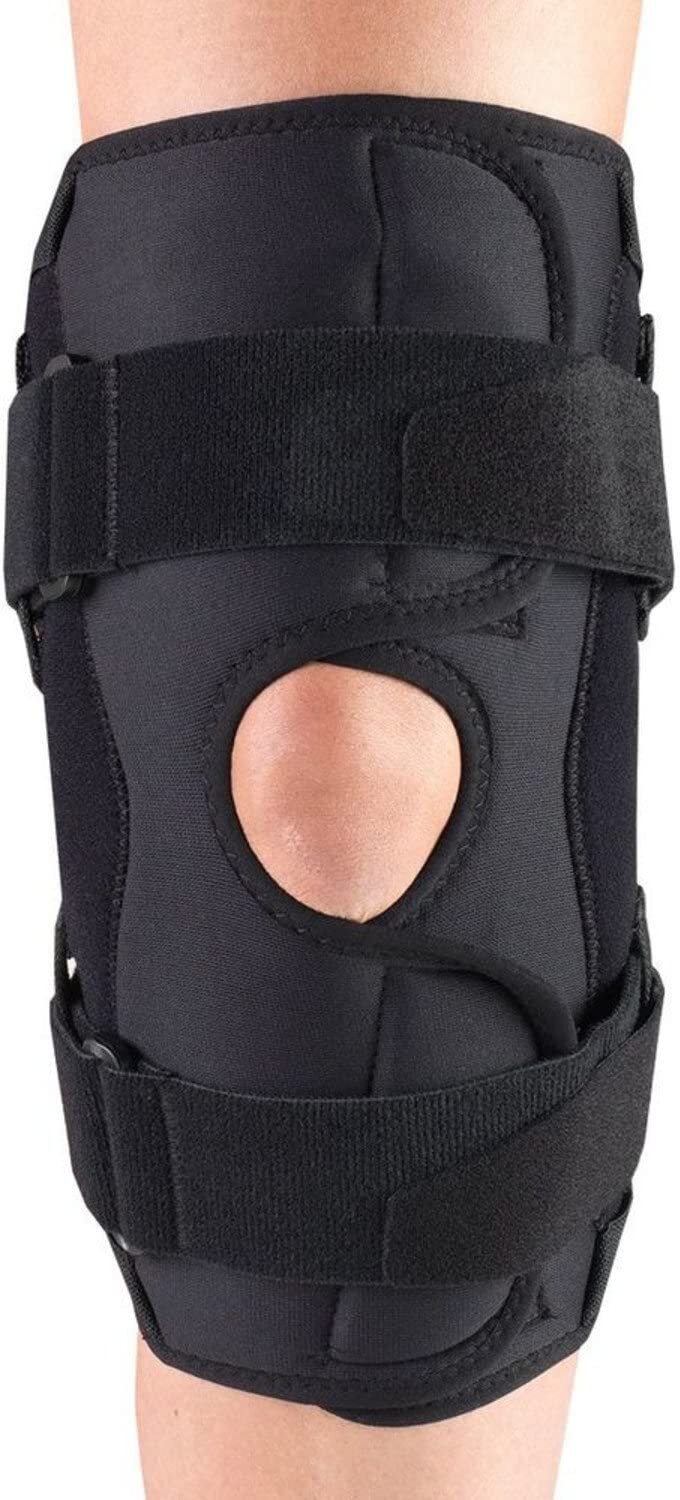 OTC ORTHOTEX Knee Stabilizer Wrap With Hinged Bars (Black) Medium 2544-M
