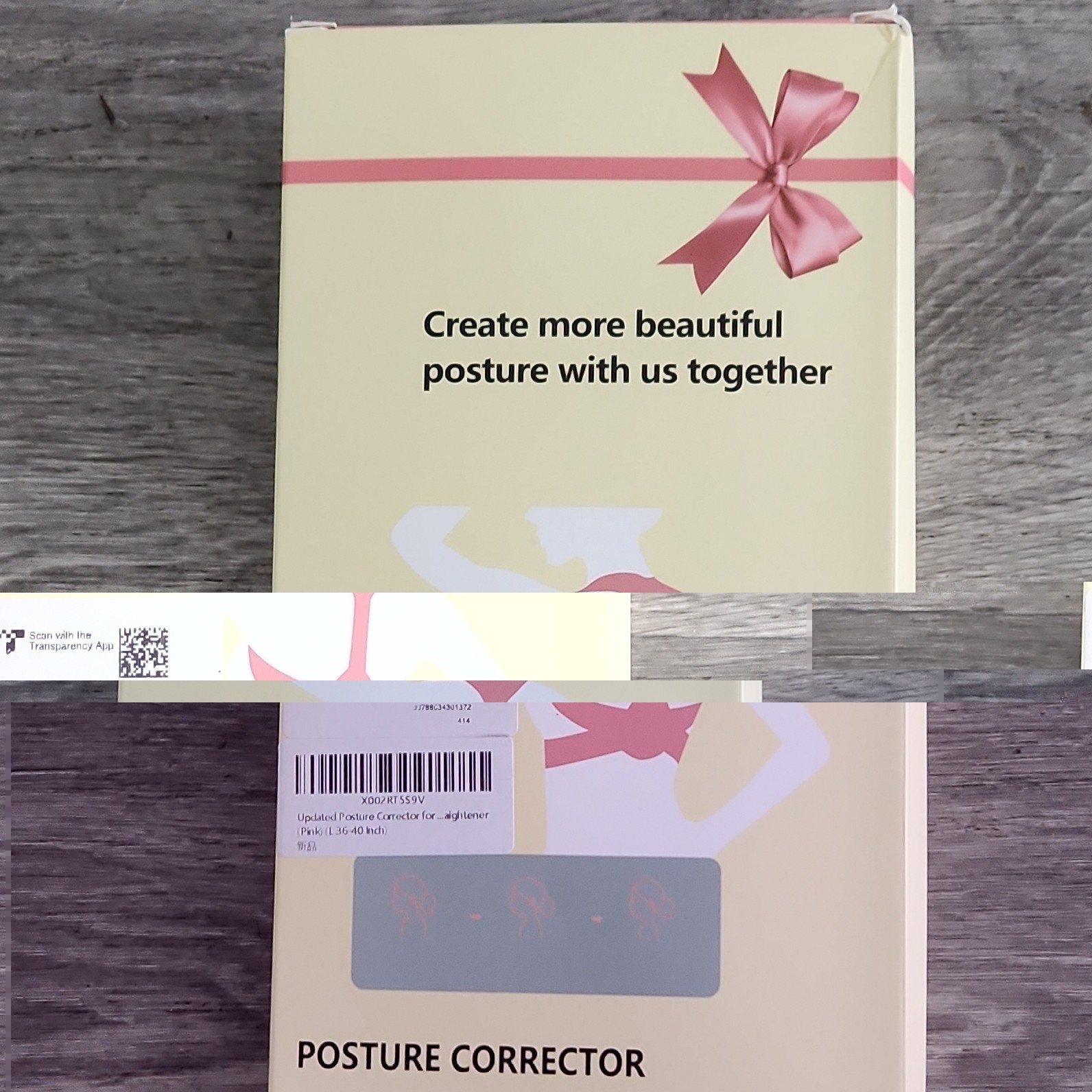 Adjustable Pink Posture Corrector for Back and Shoulder, L 36-40 Inch