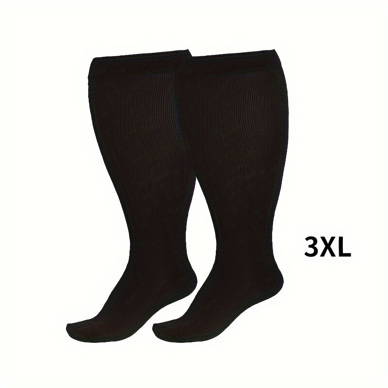 3 Pairs Plus Size Compression Socks 20-30 Mmhg Breathable Circulation Calf Socks
