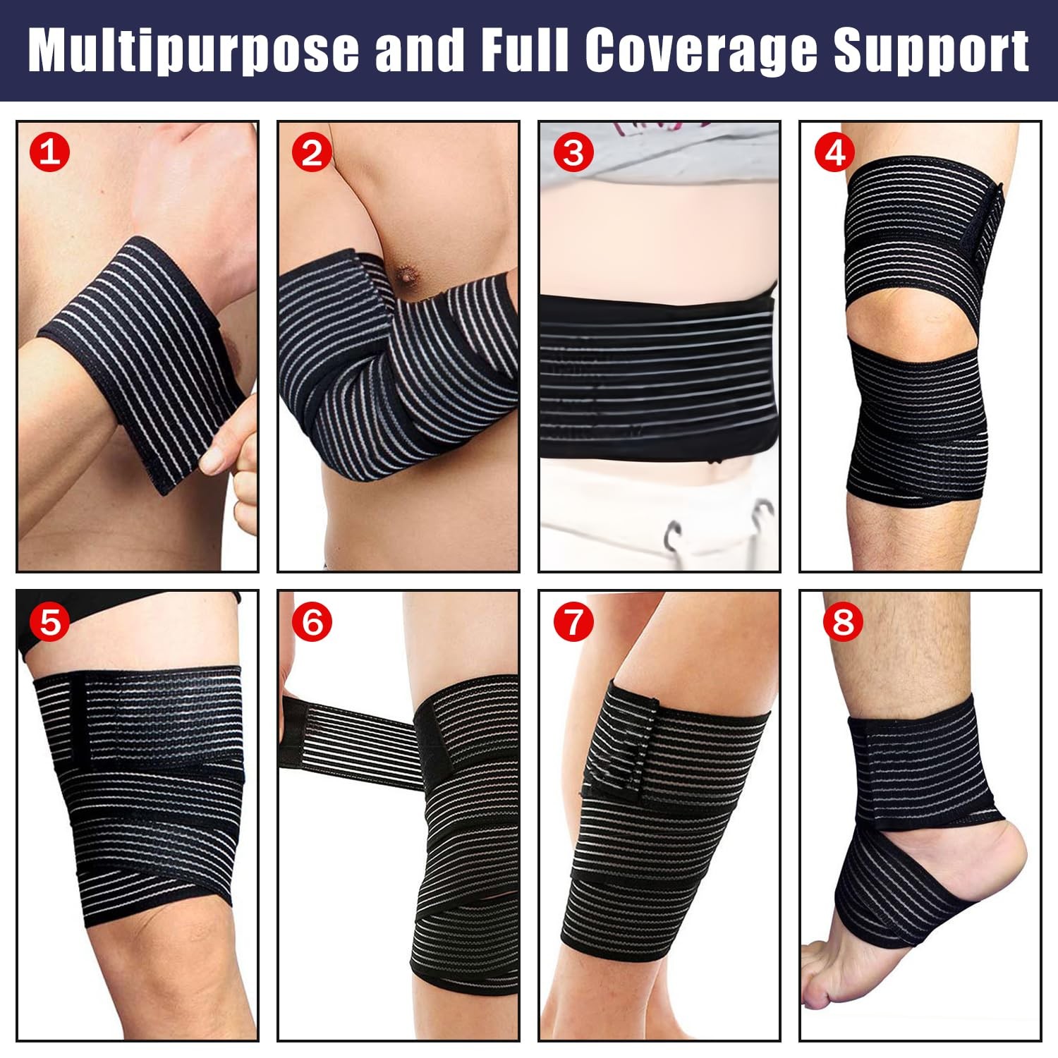 supregear 2 Pcs Hamstring and Thigh Compression 200 cm/79 in, Dark Blue