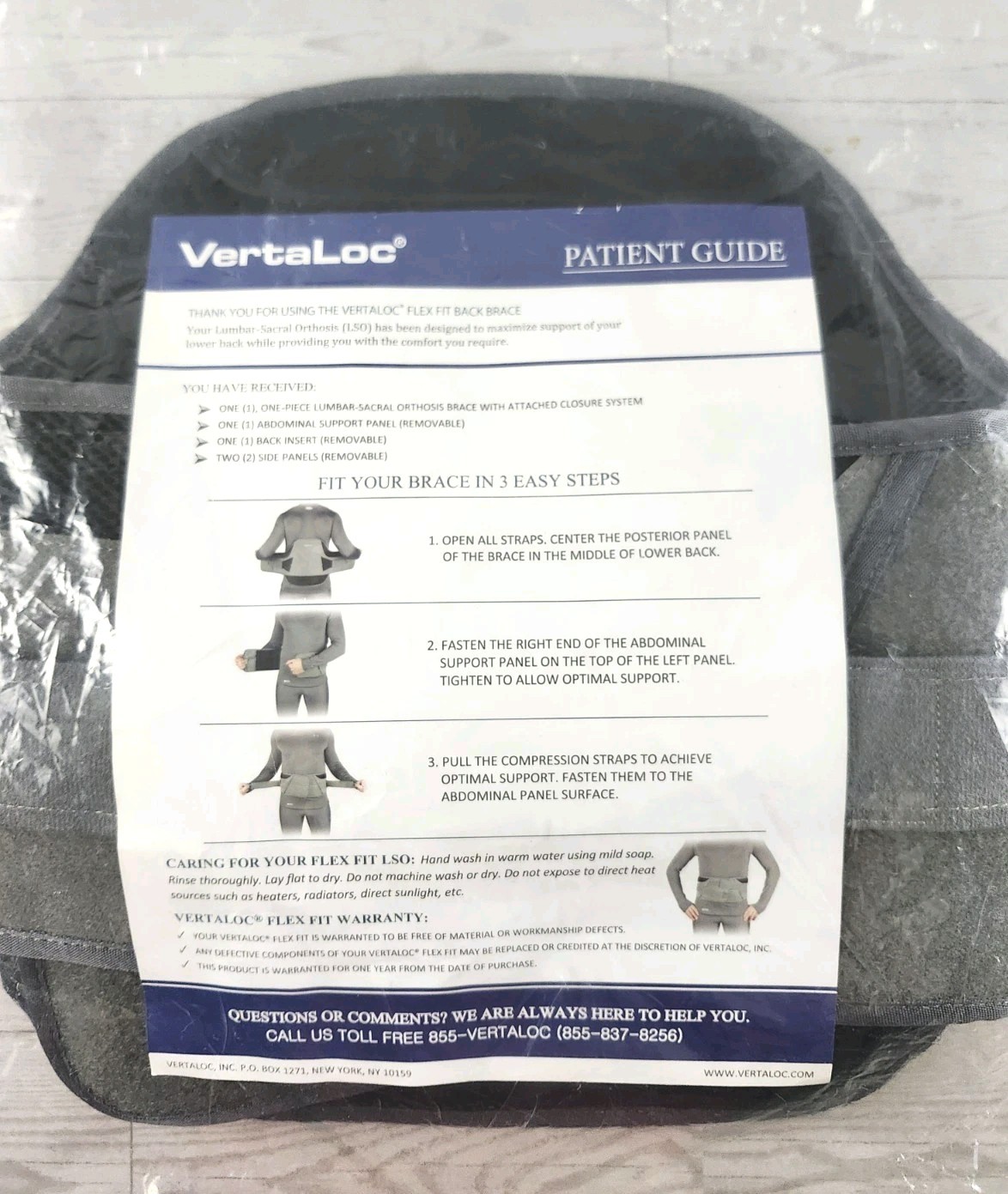 VertaLoc Flex Fit Back Brace – Model VL304LSOFF SZ XL Lumbar-Sacral System
