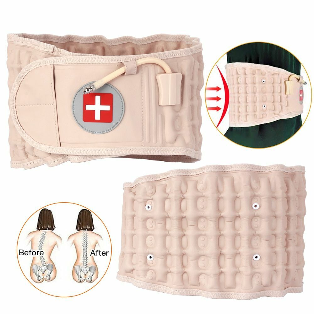 Lumbar Support Decompression Waist Air Traction Brace Spinal Back Relief Belt