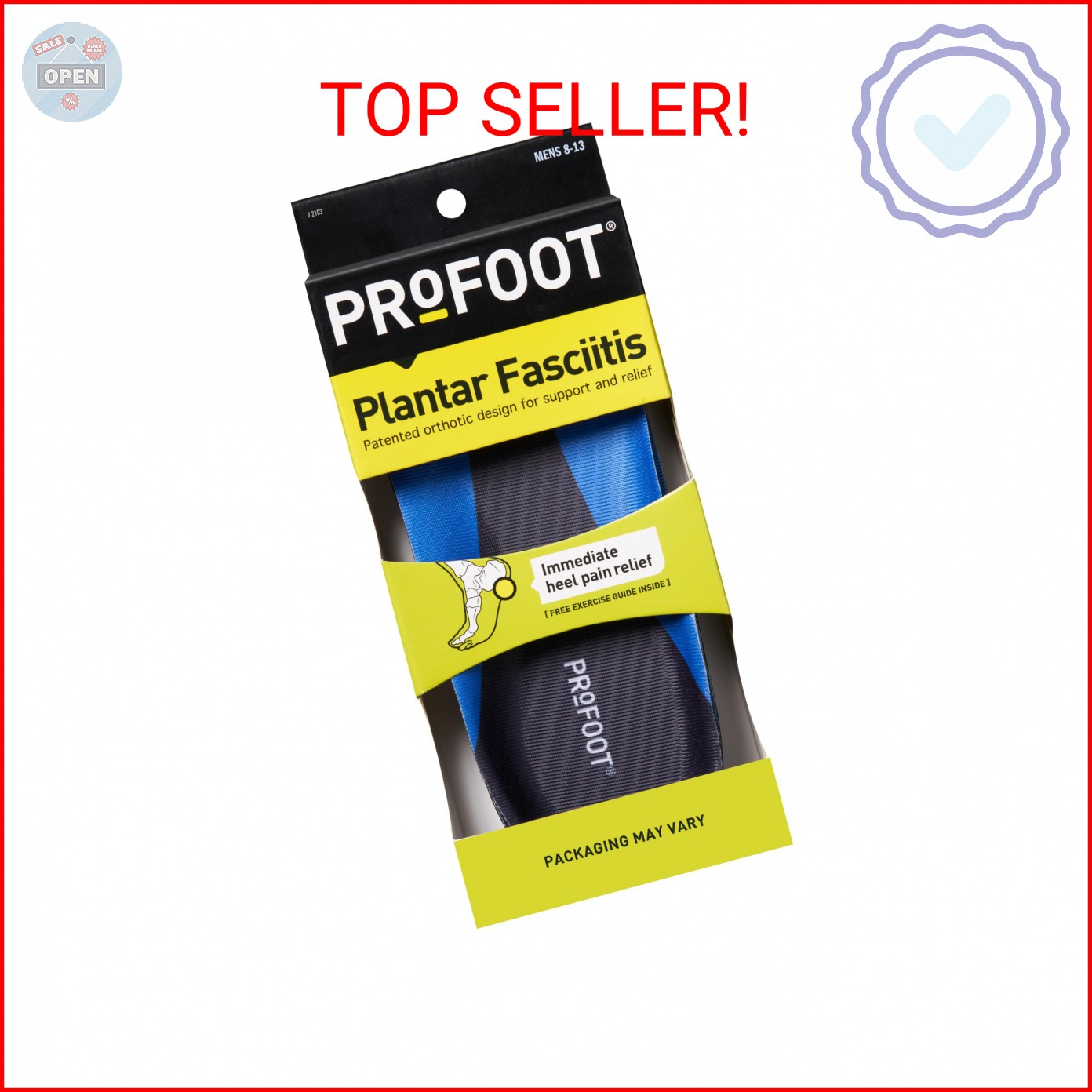 PROFOOT Plantar Fasciitis Orthotic Insoles for Men (Sizes 8-13) – Gel Shoe Inser