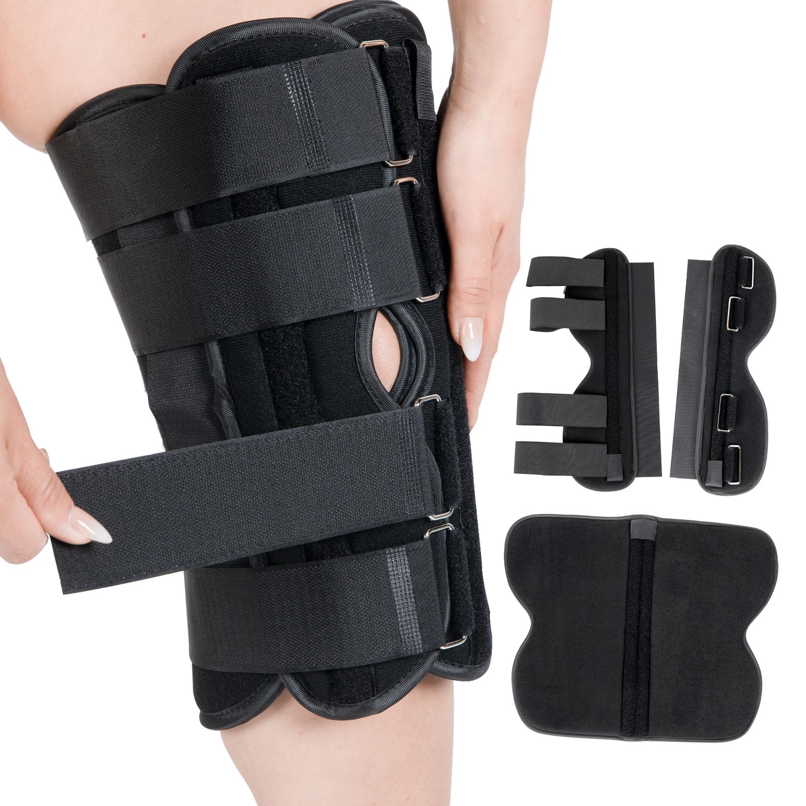 14” Long Adjustable Three Panel Orthopedic Knee Immobilizer – Supportive & Adjus