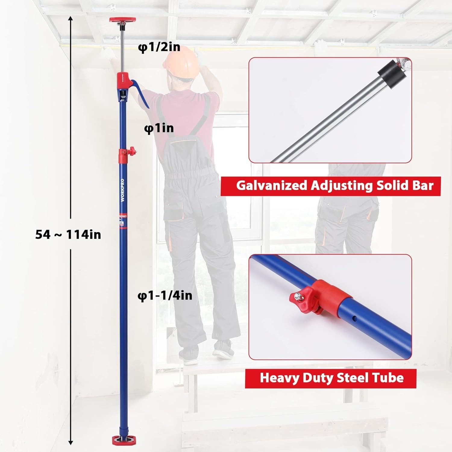 Support Pole Telescopic Adjustable Support Rod Cabinet Drywall Cargo 4 Pack