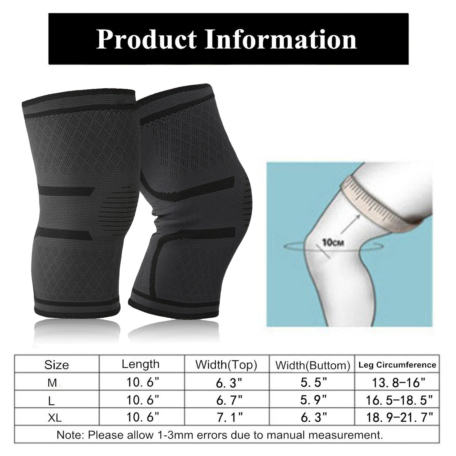 Knee Sleeves (Pair) – Excellent Support, Warmth, Compression, Injury Prevention