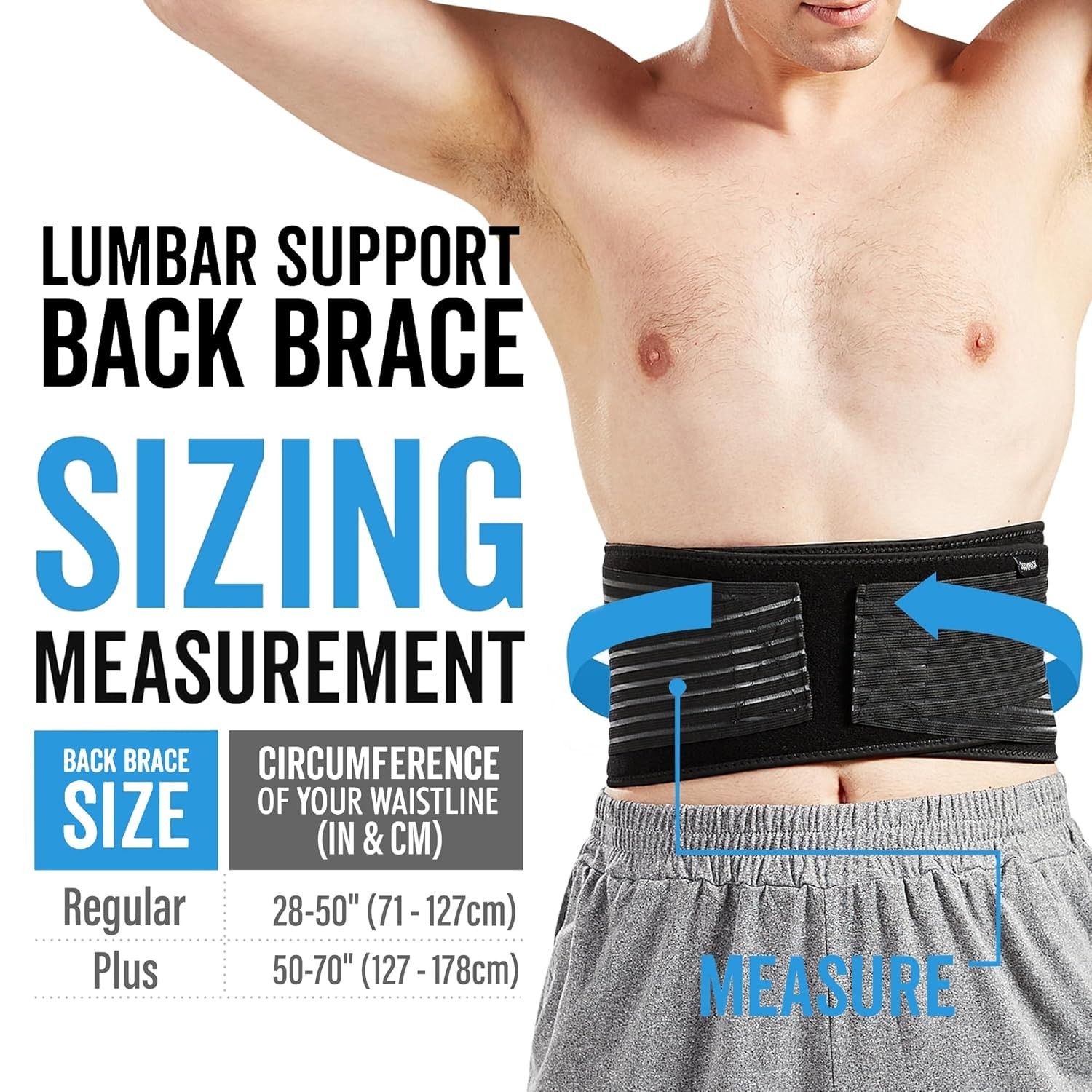 Lumbar Support Back Brace for Men and Women Regular 28″ – 50″