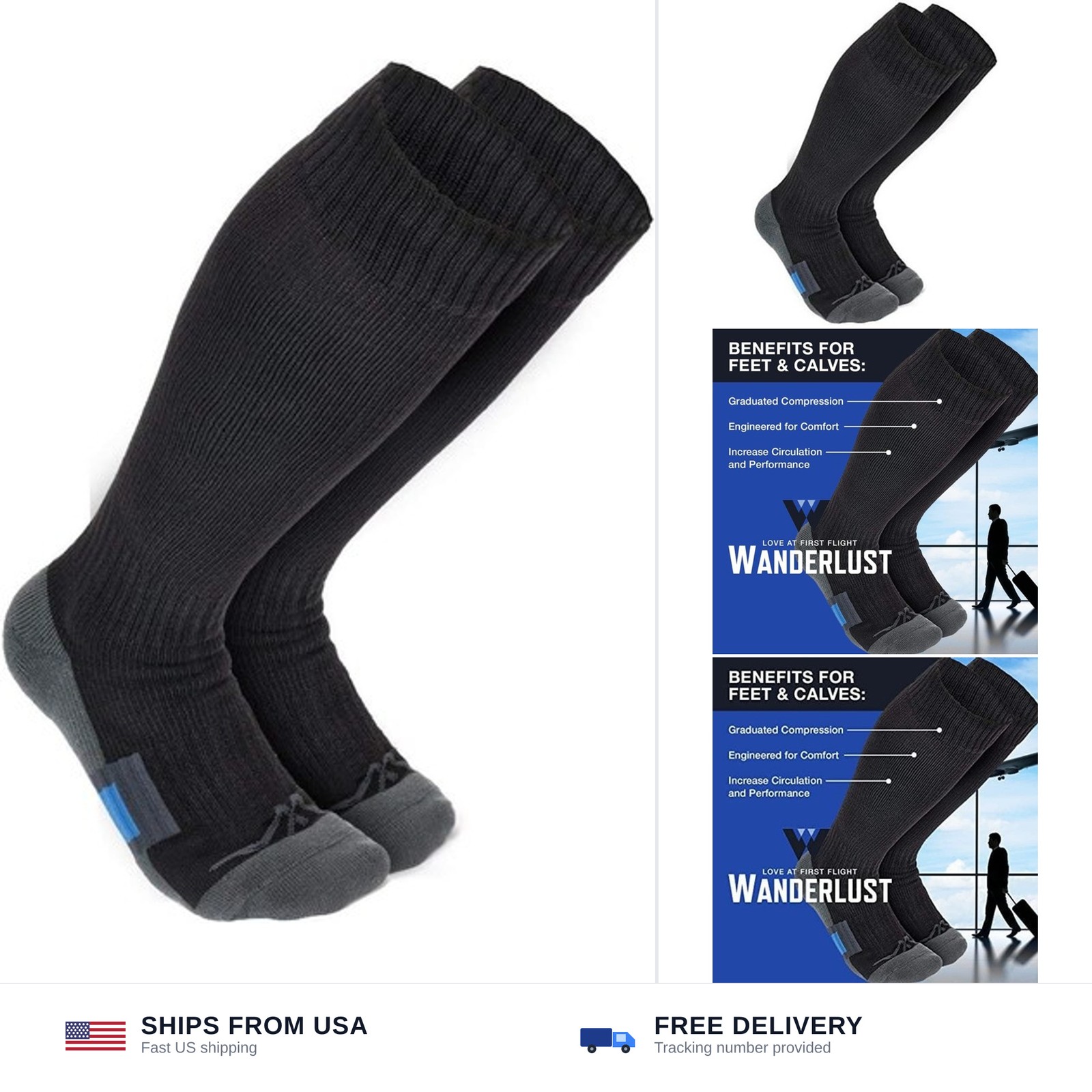 Wanderlust Travel Compression Socks – Support Stockings