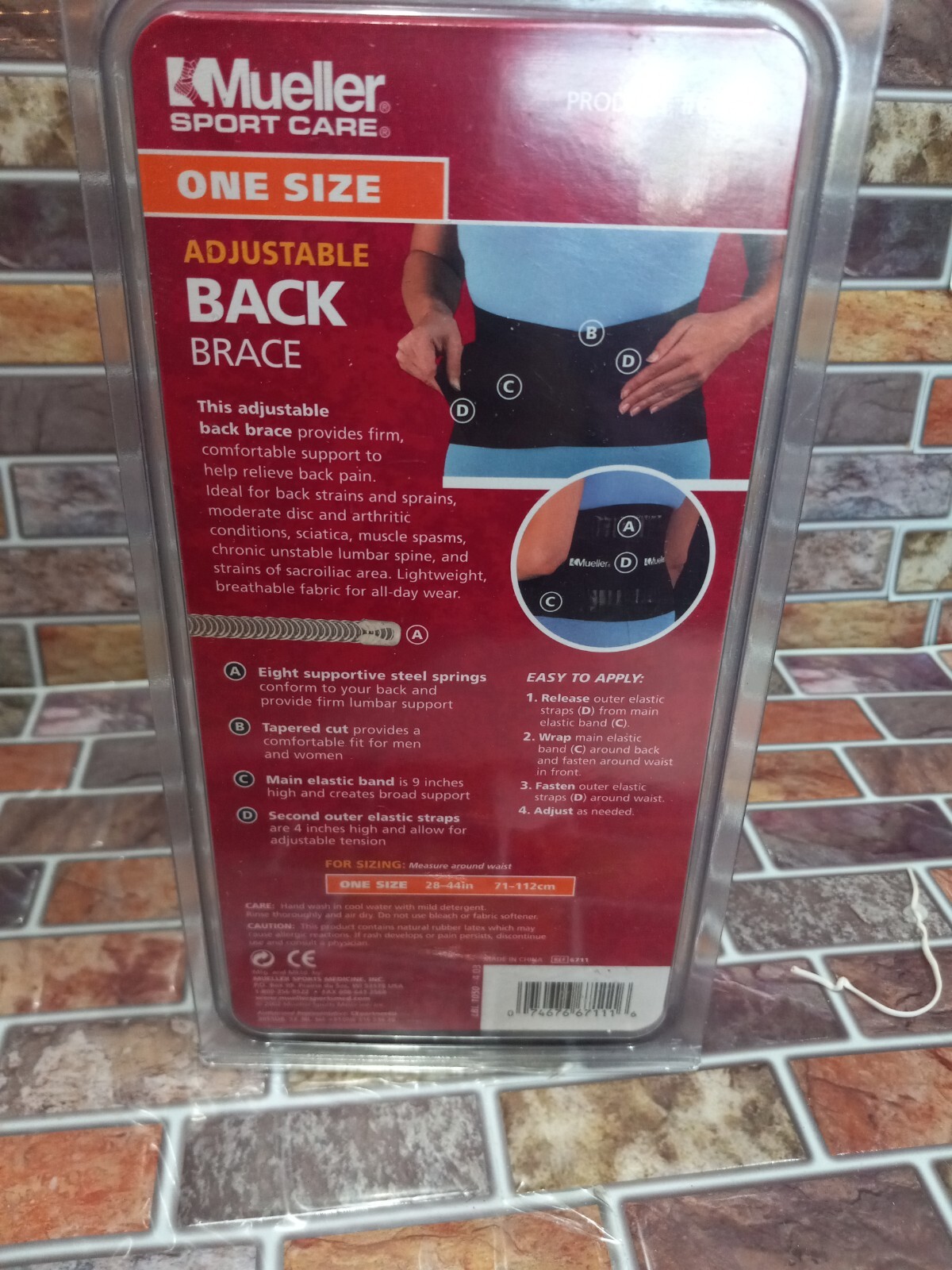 Mueller Sport Care Adjustable Back Brace One Size [6711] 1 Each
