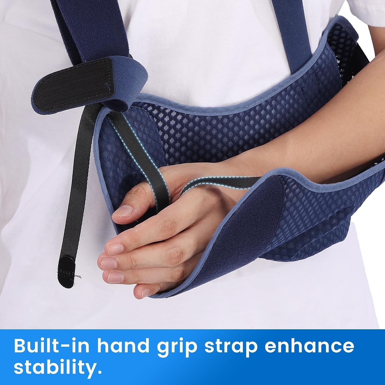Adjustable and Comfortable Arm Sling for Rotator Cuff & Elbow Post-Surgery, Blue