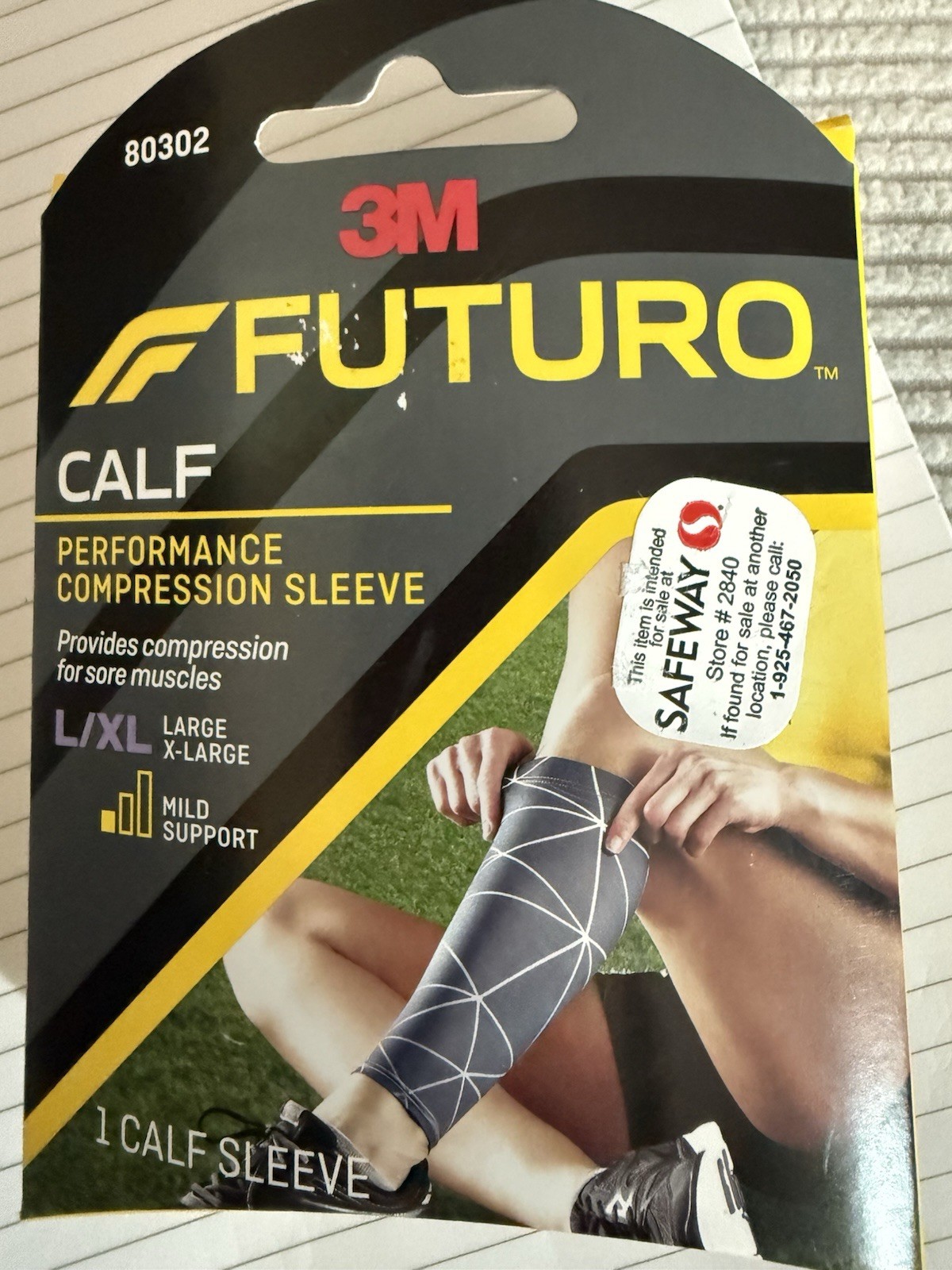 Futuro Sport 3M Compression Calf Sleeve Leg Wrap Brace L/Xl Extra Large