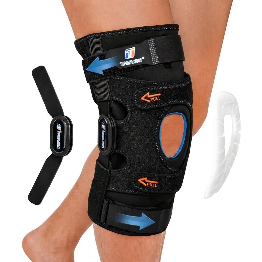 TIMTAKBO Medium Hinged Knee Brace With Side Stabilizers for Men Women