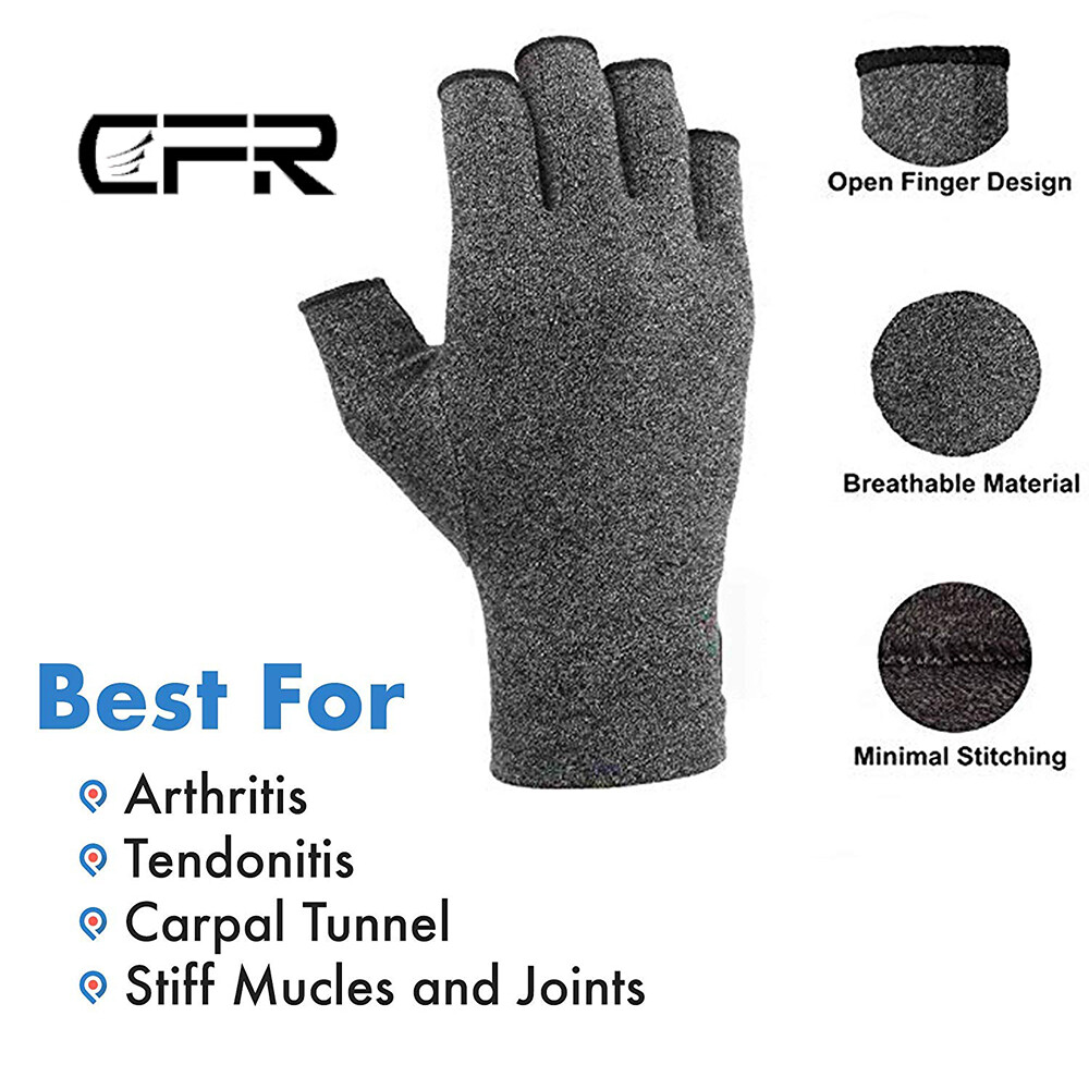 Arthritis Gloves Compression Pain Relief Hand Wrist Support Brace Half Finger
