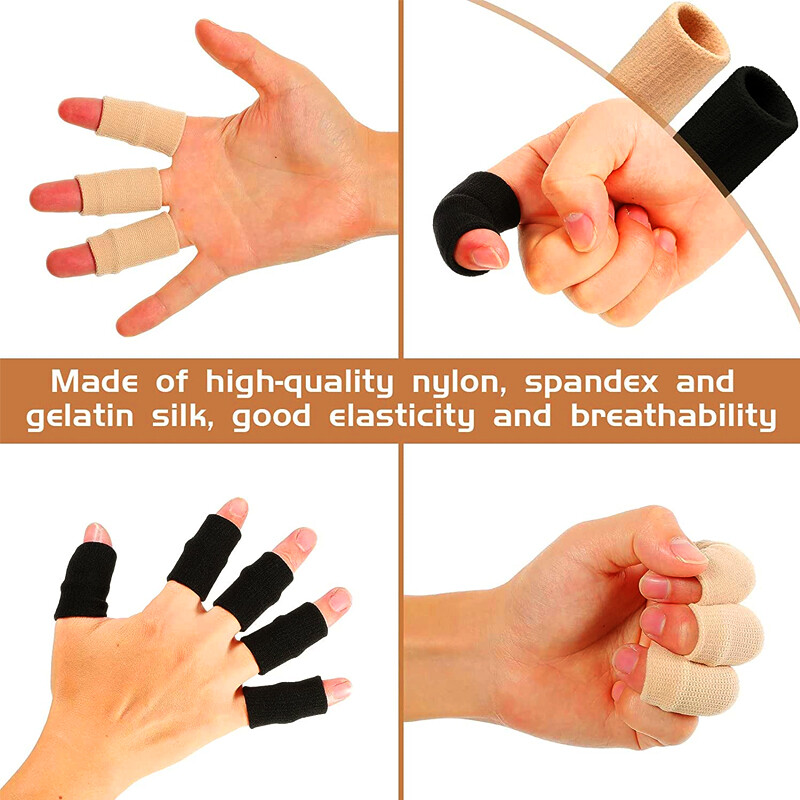 10Pcs Finger Sleeves Brace Splint ElasticThumb Support Sports Protector Wrap US