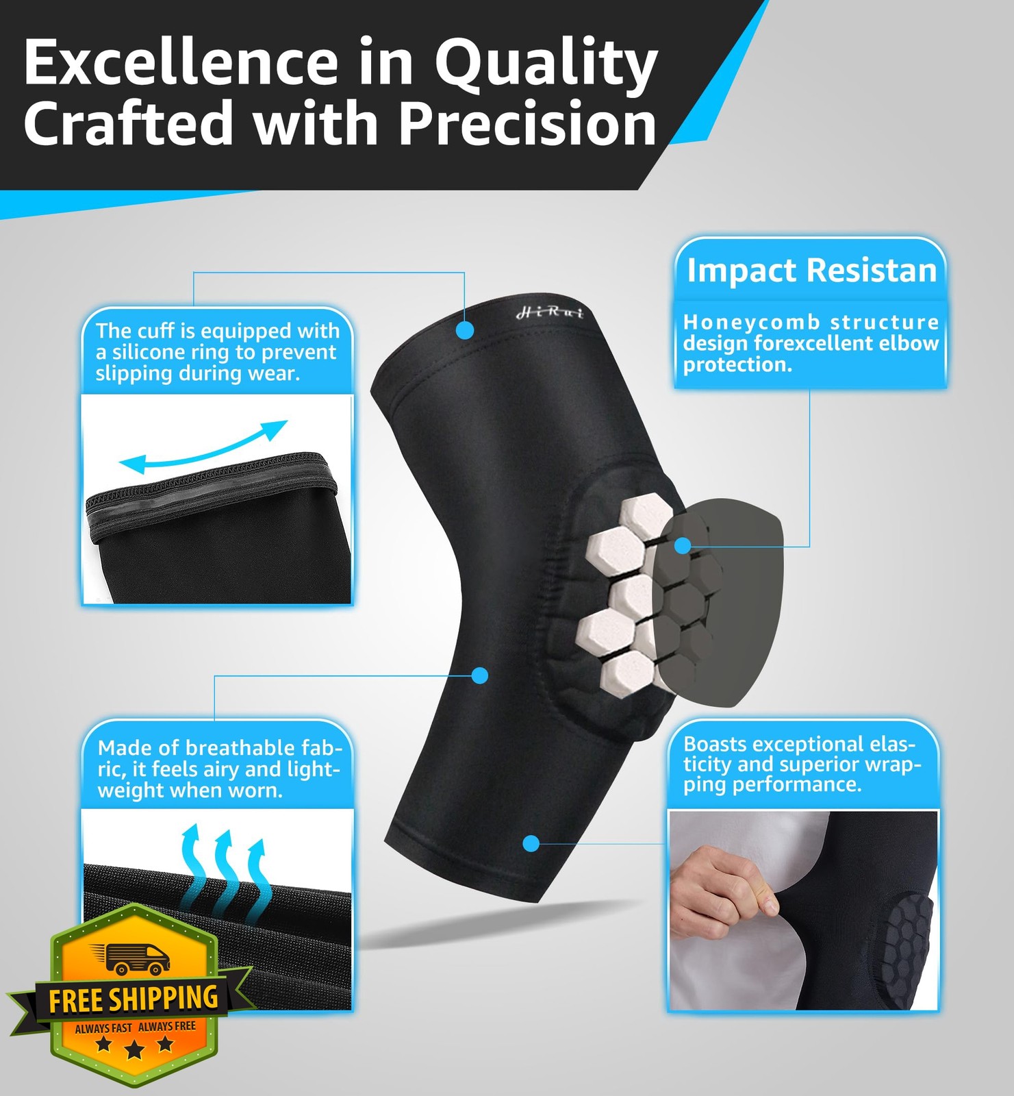 HiRui Elbow Pads for Teenagers Men and Women – Basketball Baseball Elbow Brac…