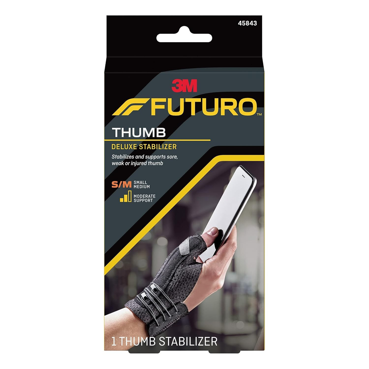Deluxe Thumb Stabilizer, Left or Right Hand, Small/Medium Size, Adjustable, Stab