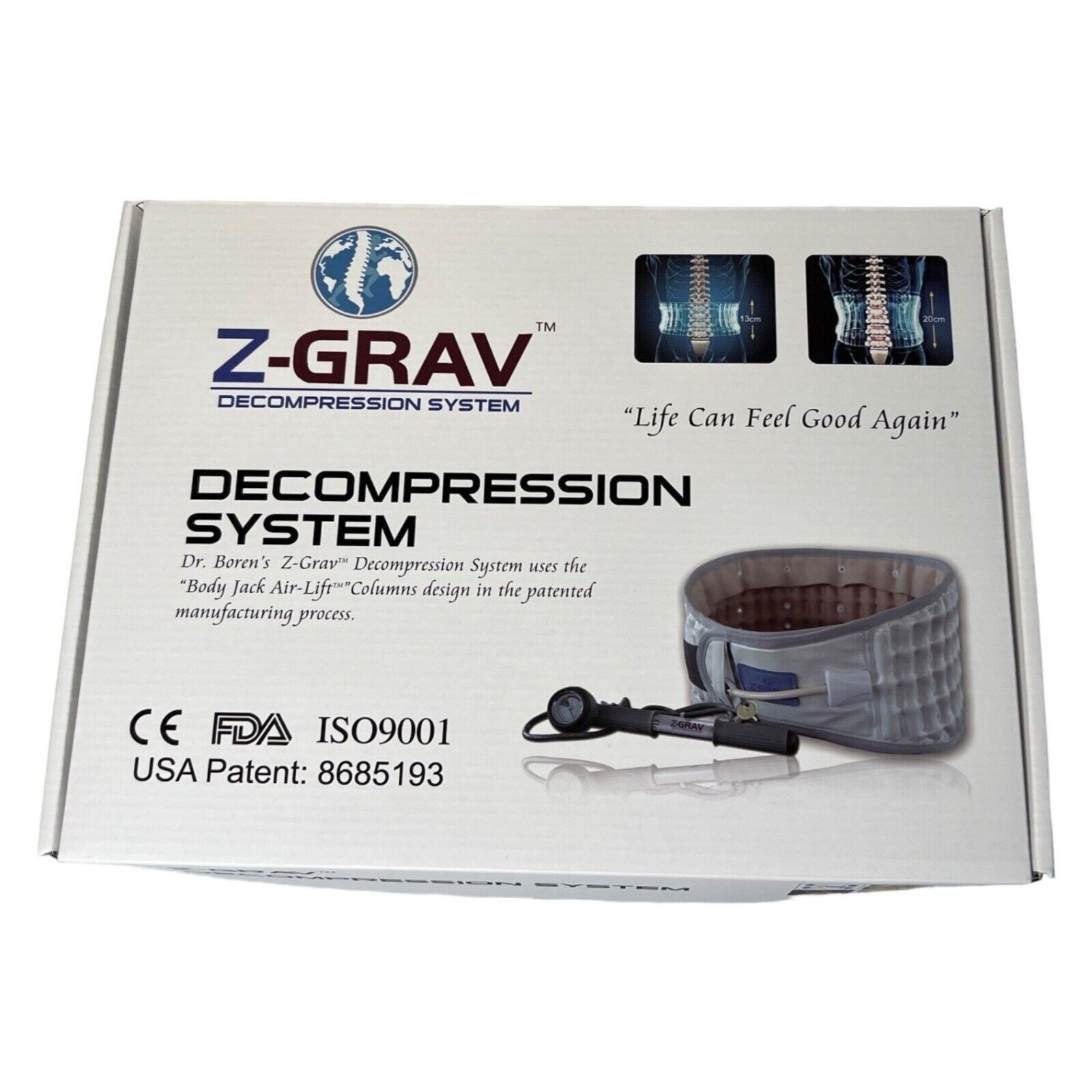 Z-Grav Spinal Decompression System Lumbar Belt For Back Pain Relief Size Large
