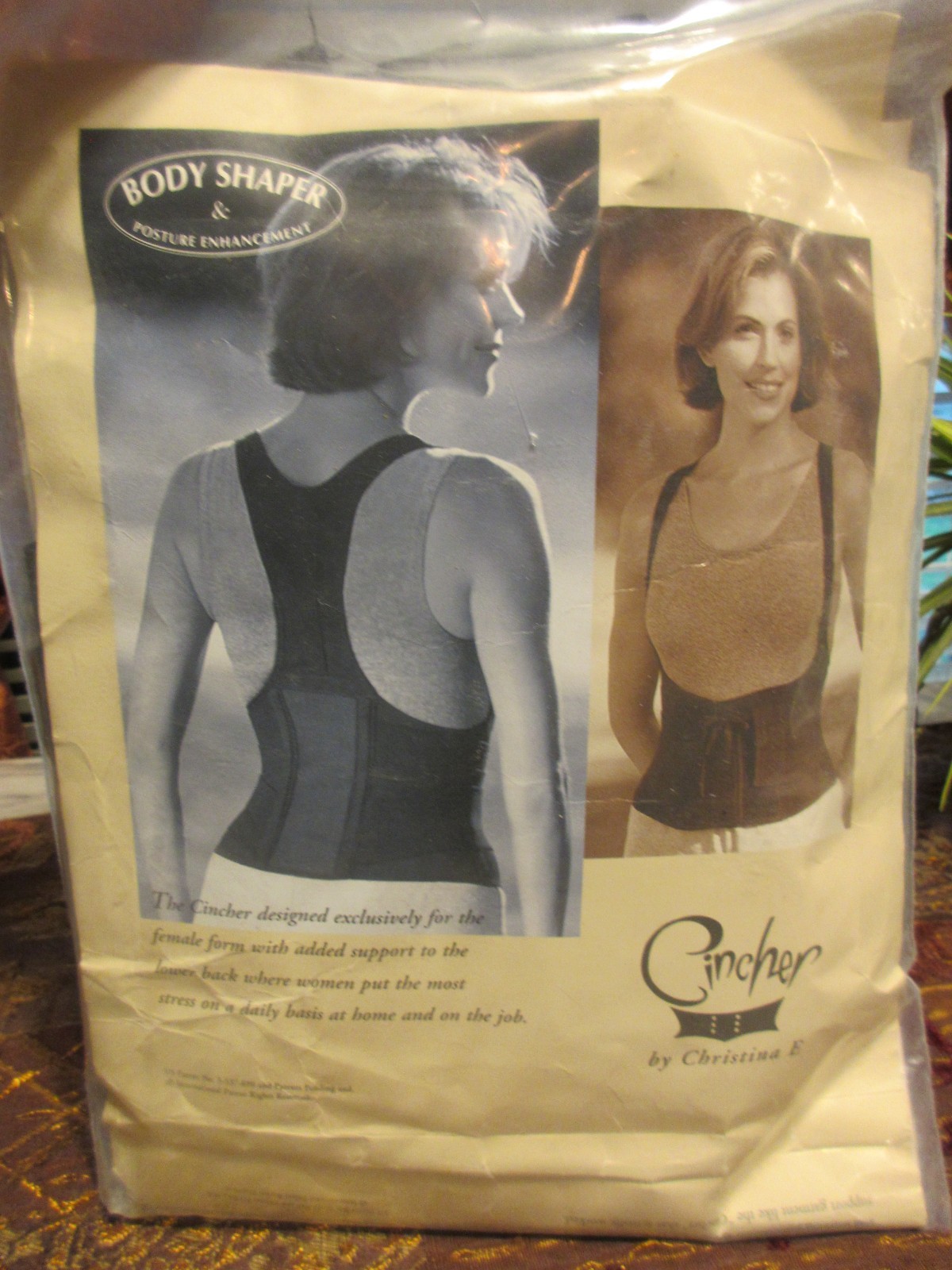 Cincher Back Support Designed for Women Christina E Size XL Nylon Lycra Spandex