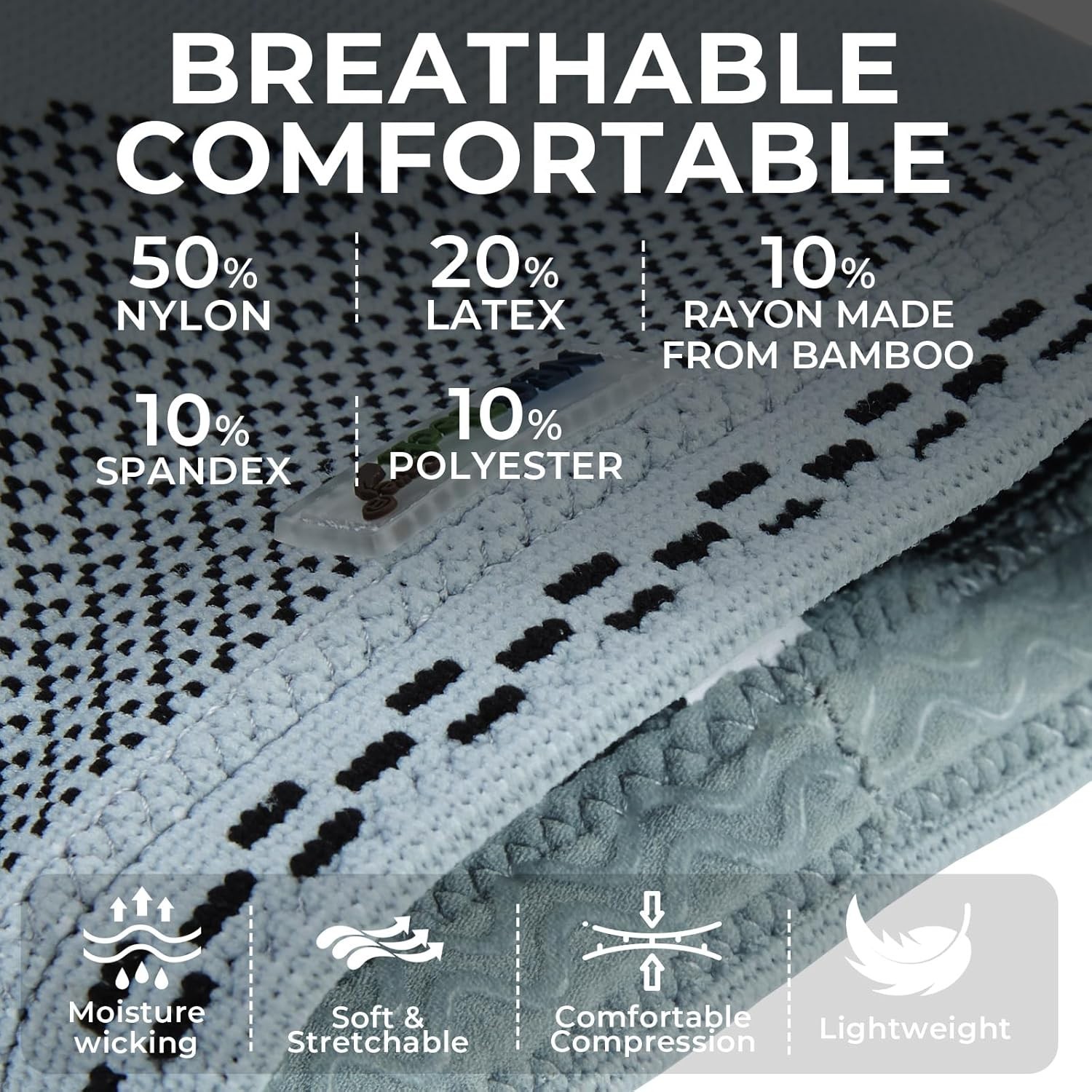 Unisex Large Knee Compression Sleeve – Breathable Support for Pain Relief, Gray