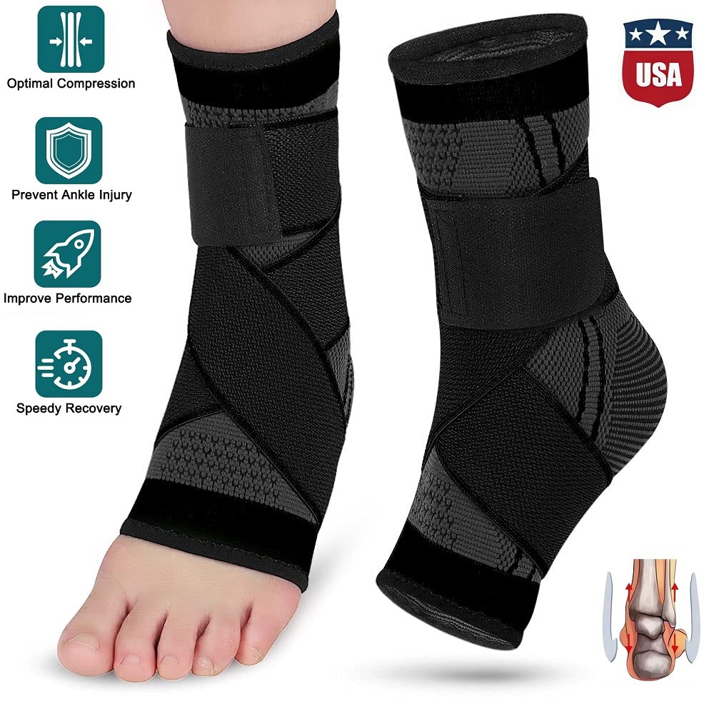 Ankle Brace Support Compression Sleeve Plantar Fasciitis Pain Relief Foot Wrap