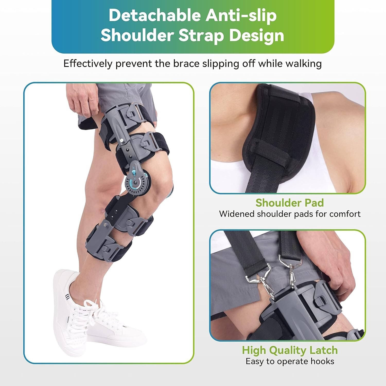 Komzer Hinged Post-Op ROM Knee Brace Universal Left or Right One Size Fits Most!