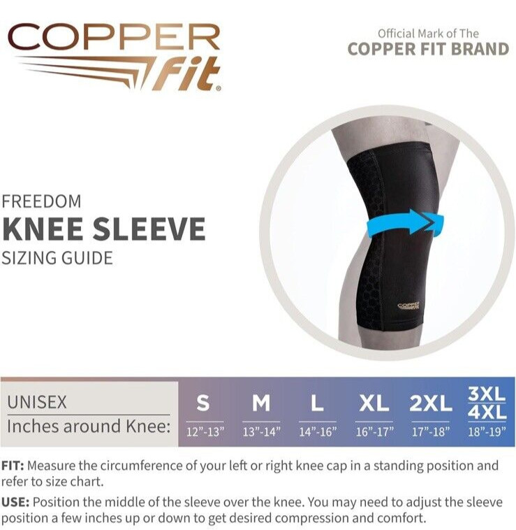 original Copper Fit CF2KNLG6 Knee Compression Sleeve – Black
